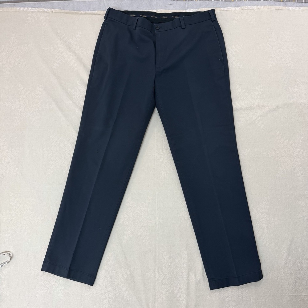 Brooks Brothers Advantage Chino Clark Fit Pants Mens 38x32 Navy Stretch